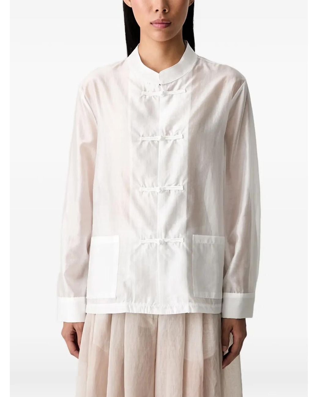ViCOLO Blouse Met Kikkersluiting in het White
