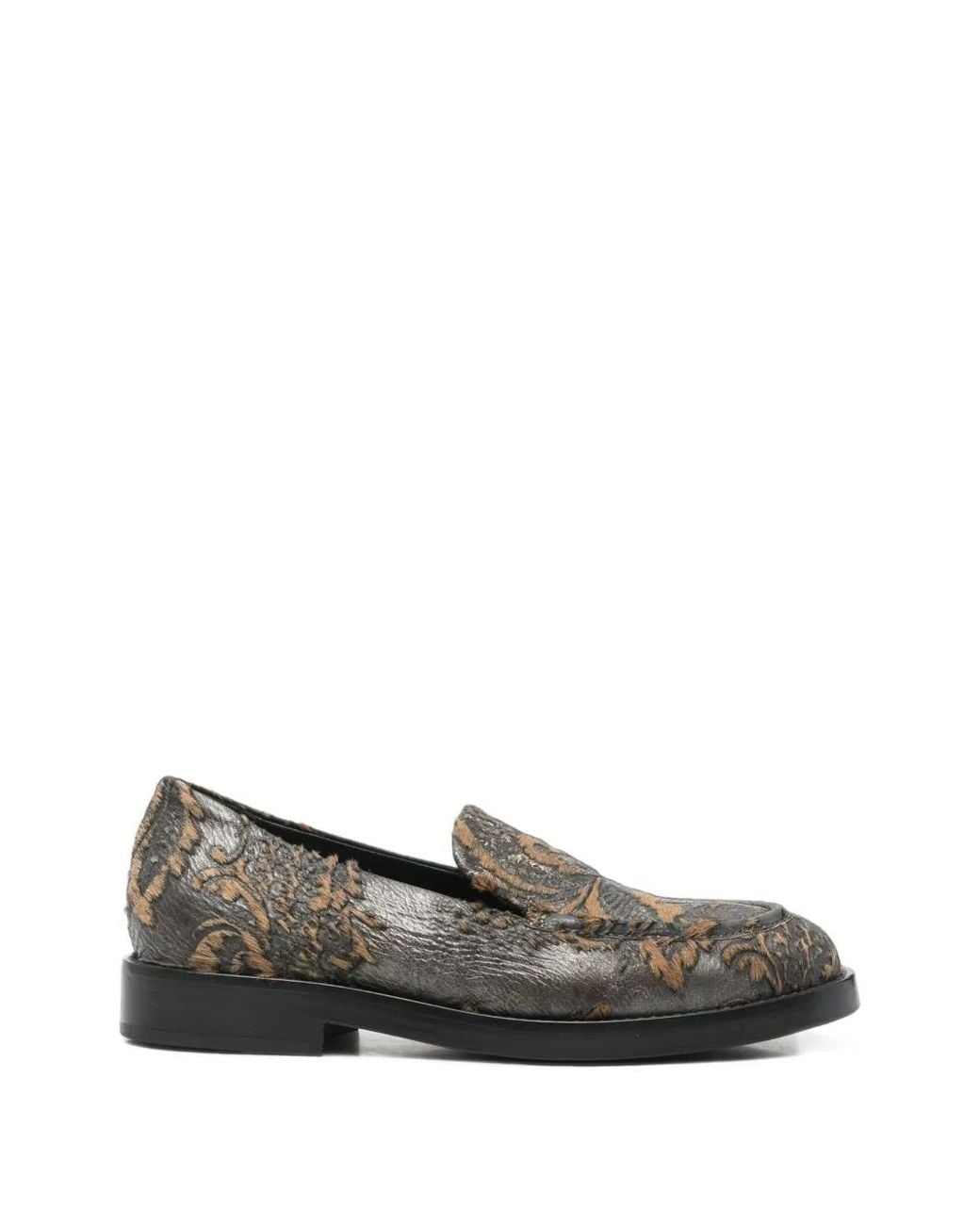 Agl Attilio Giusti Leombruni Gray Zenit Floral-Jacquard Loafers