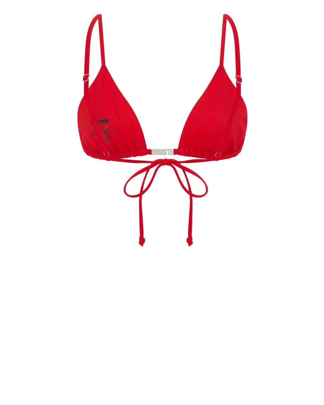 Top De Bikini Con Diseño Triangular Let's Swim de color Red