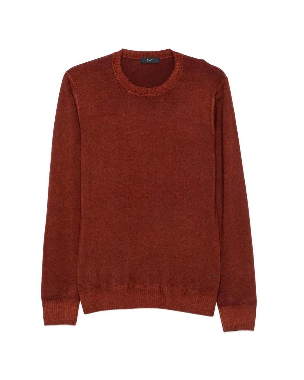 Fay Red Round-Neck Sweater for men