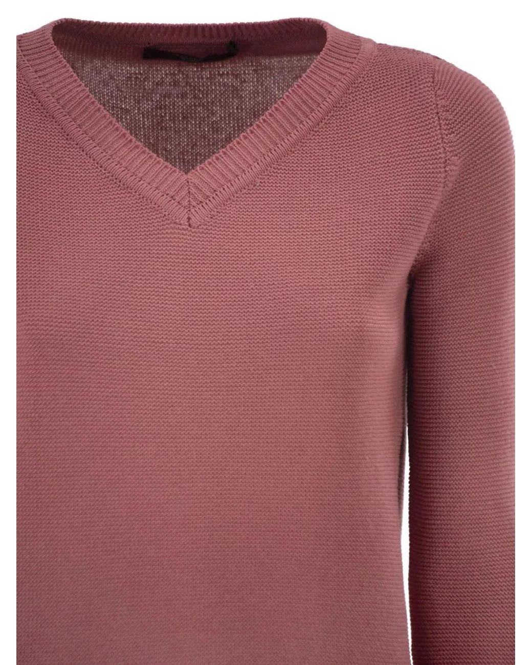 Weekend by Maxmara Pink Wkdago V-Neck Cotton Sweater