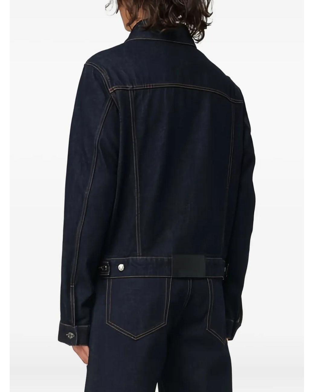 MSGM Blue Buttoned Denim Jacket for men
