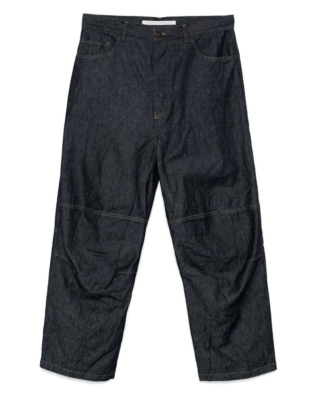 Forme D'expression Blue Contrasting-Stitching Jeans for men