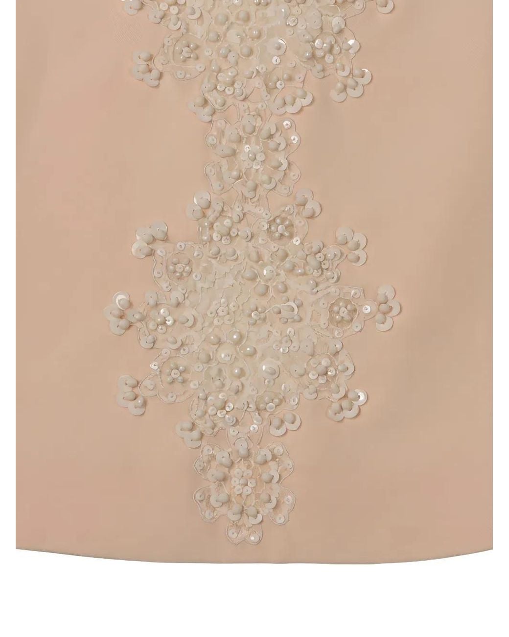 Valentino Garavani Natural Sequin-Embellished Floral-Appliqué Dress