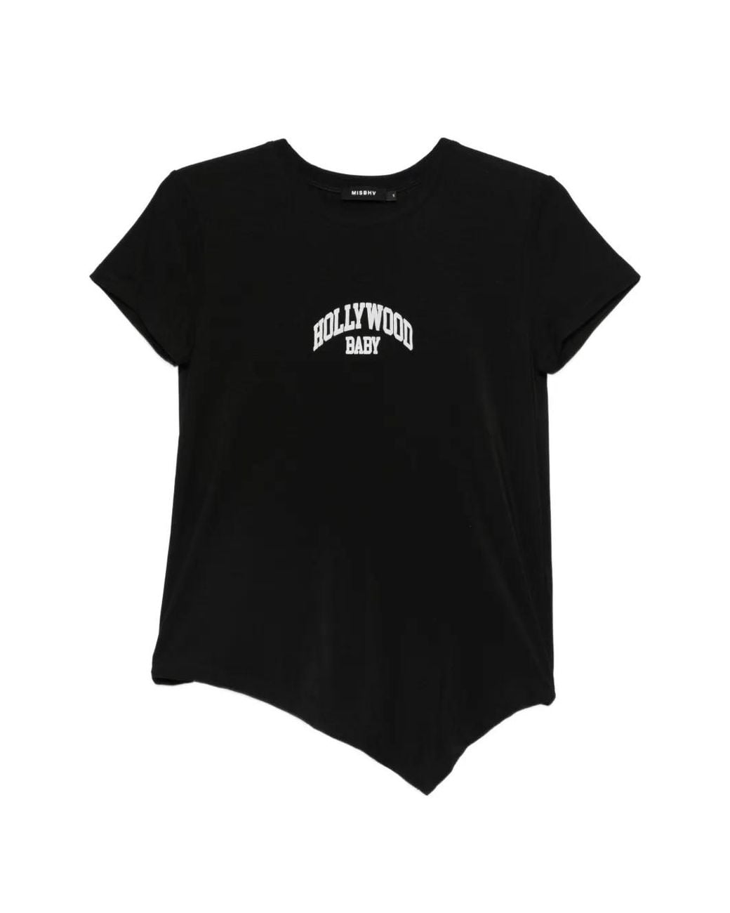 M I S B H V Black Lettering-Print T-Shirt
