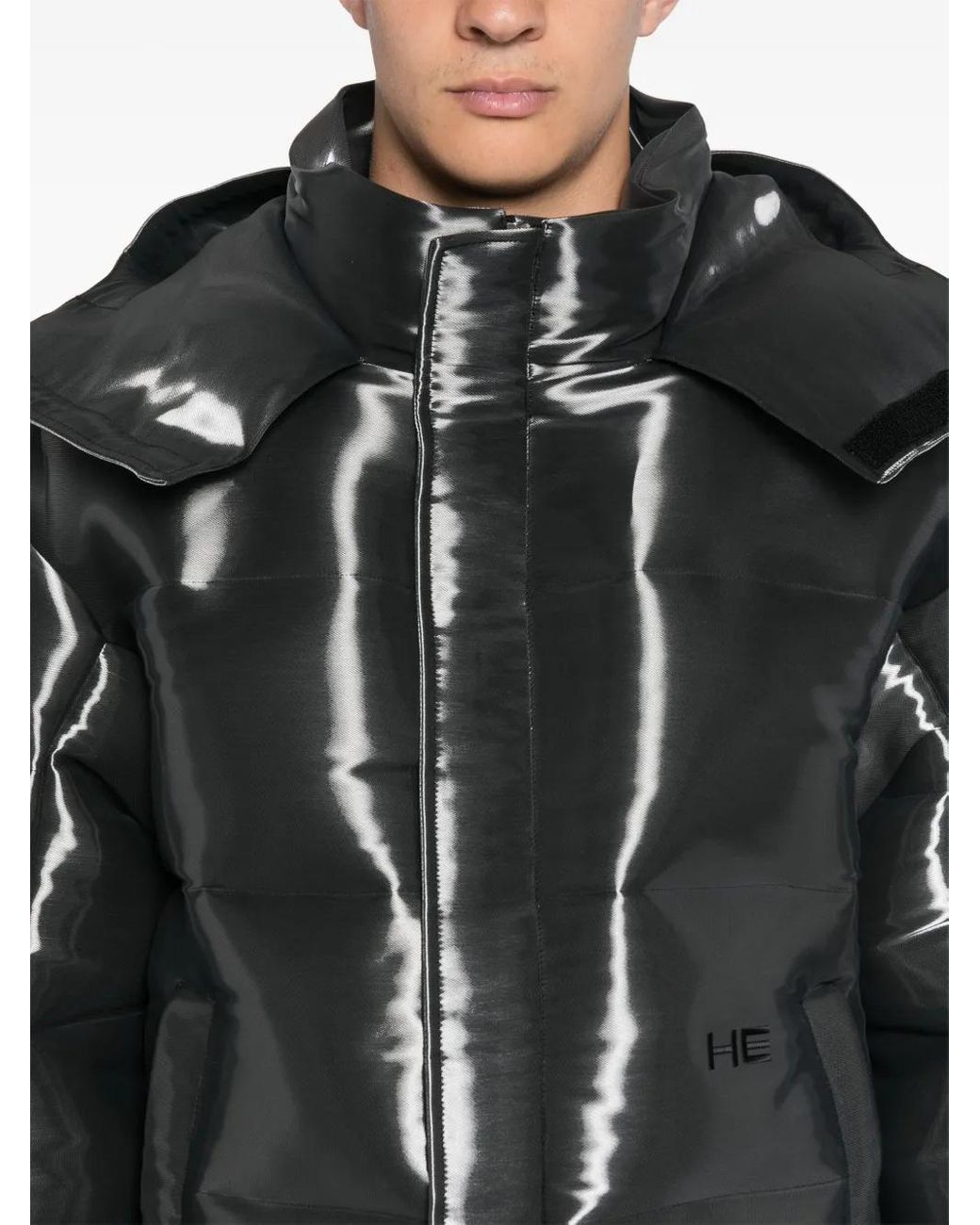 HELIOT EMIL Liquid-Metal Down Jacket in Black for Men | Lyst