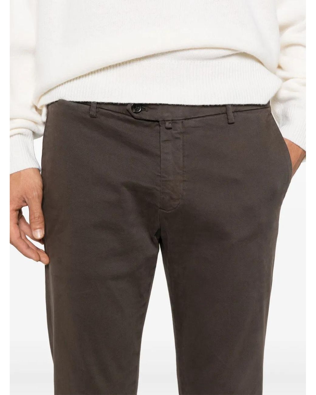 Briglia 1949 Gray Cotton Chino Trousers for men