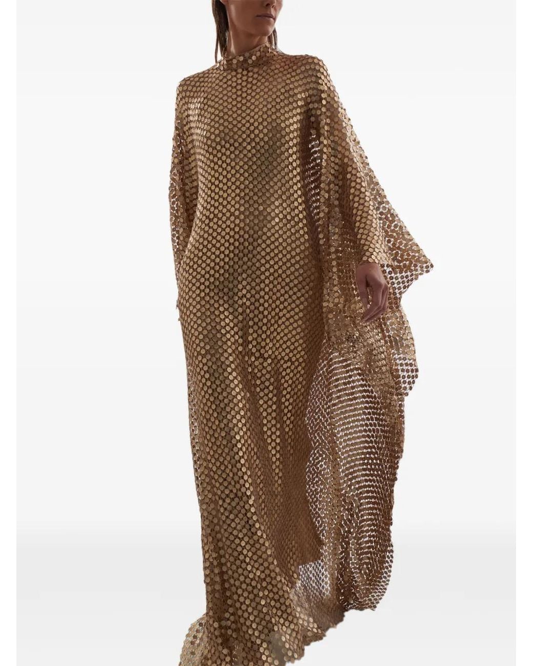 Taller Marmo Natural Deserto Sequin-Embellished Maxi Kaftan Dress