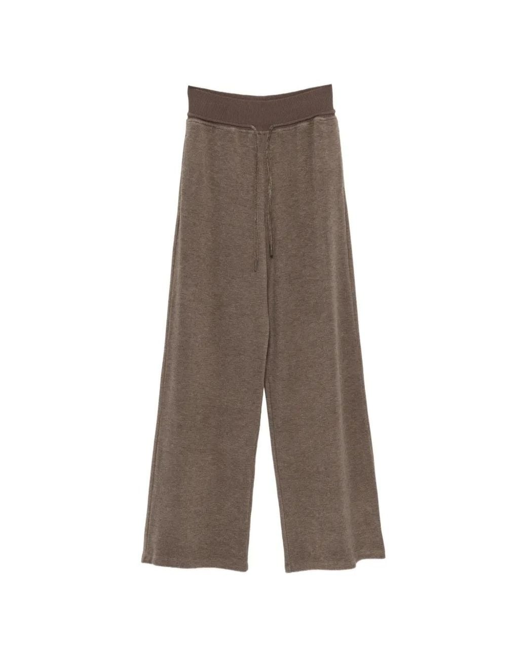 ELEH Brown Pantalon De Jogging Ample À Lien De Resserrage