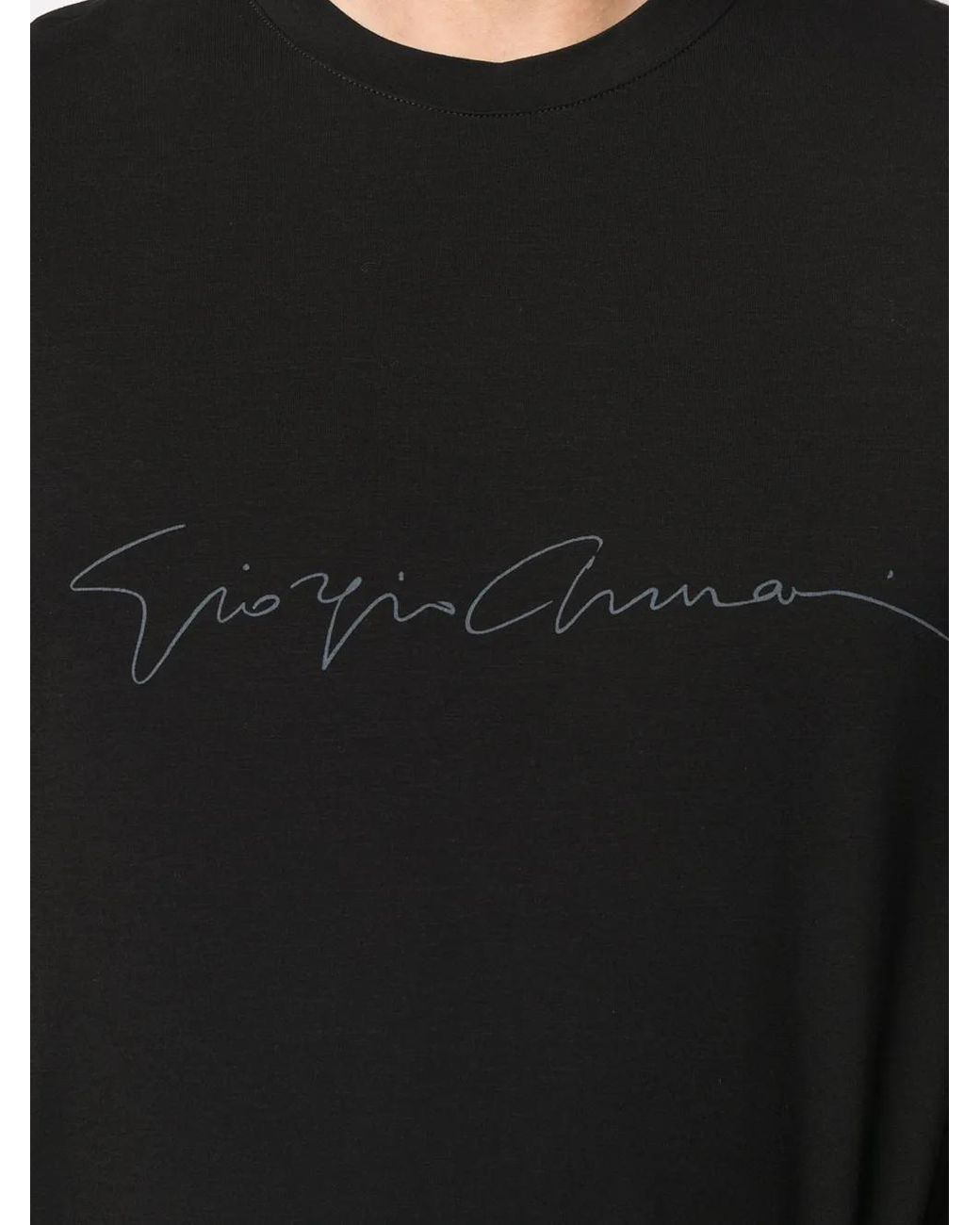 Giorgio Armani Black Signature Script T-Shirt for men