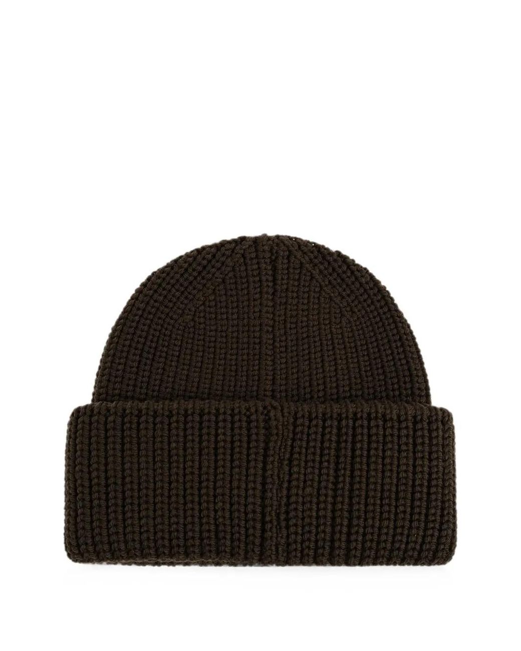 DSquared² Black Logo-Patch Ribbed Beanie Hat for men