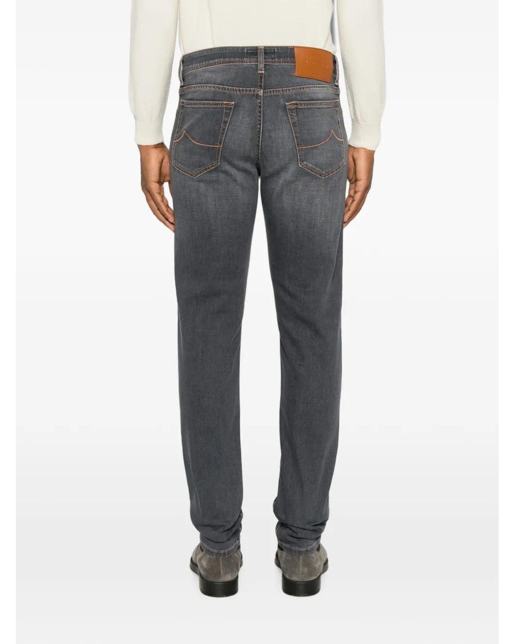 Jacob Cohen Gray Jean Slim Bard À Fermeture Zippée for men