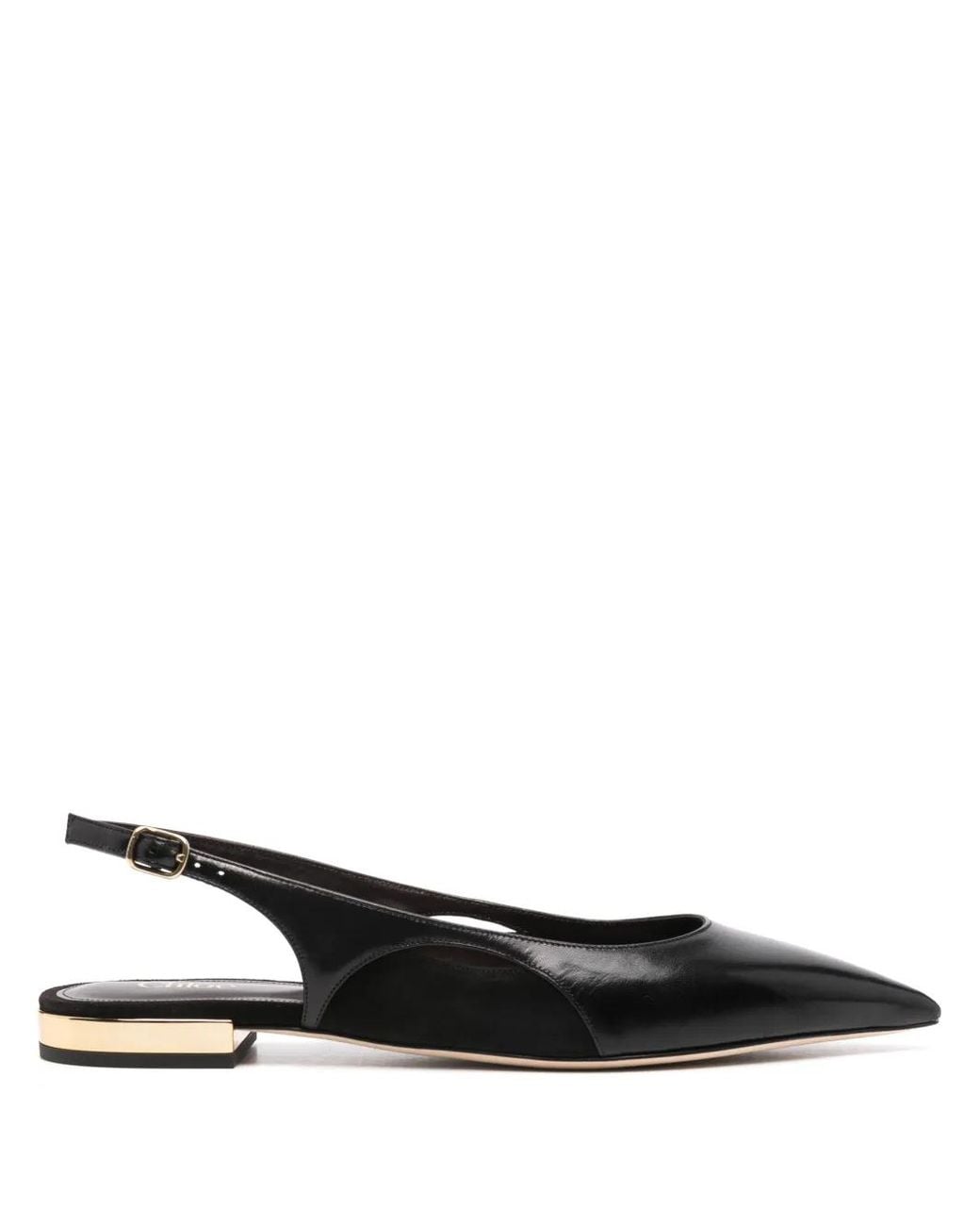 Chloé Black Saada Leather Ballerina Shoes