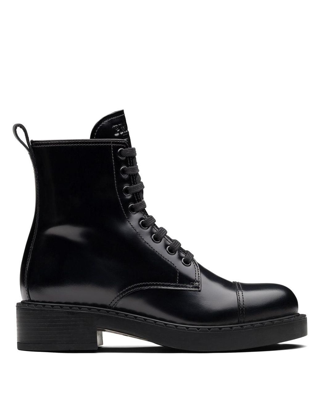 prada block heel boot