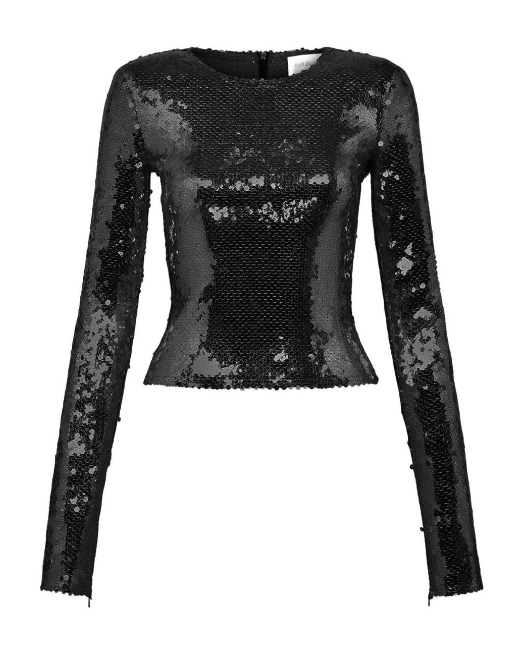16Arlington Black Loida Sequinned T-Shirt