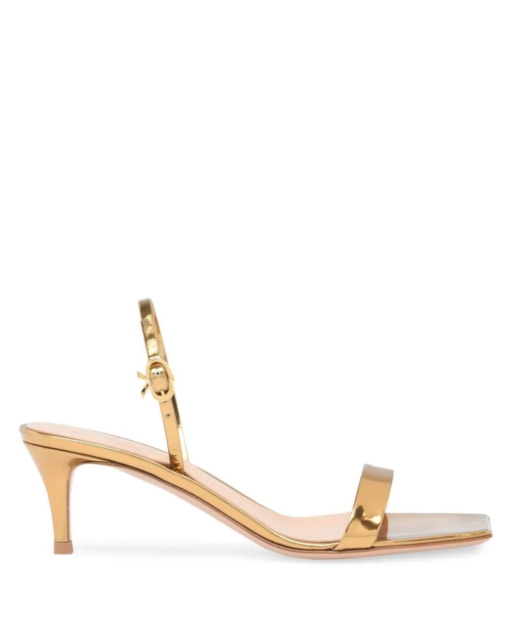Gianvito Rossi Natural 55Mm Ribbon Leather Sandals
