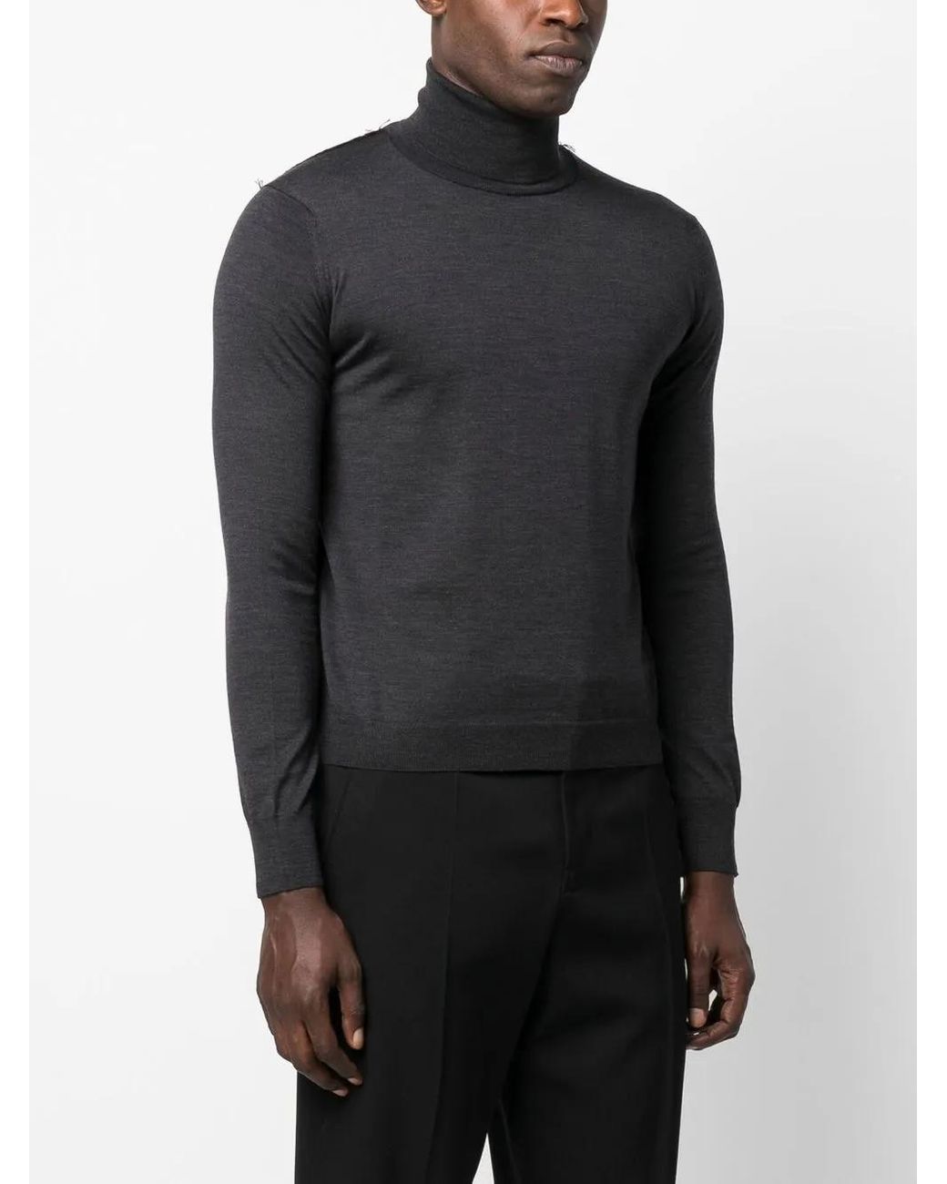 Maison Margiela Black Work-In-Progress High-Neck Jumper