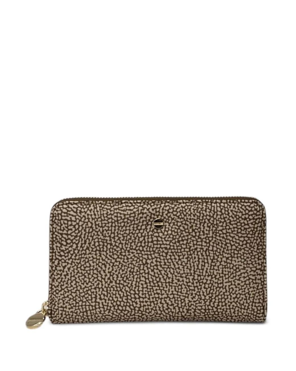 Borbonese Gray Printed Zip-Fastening Wallet