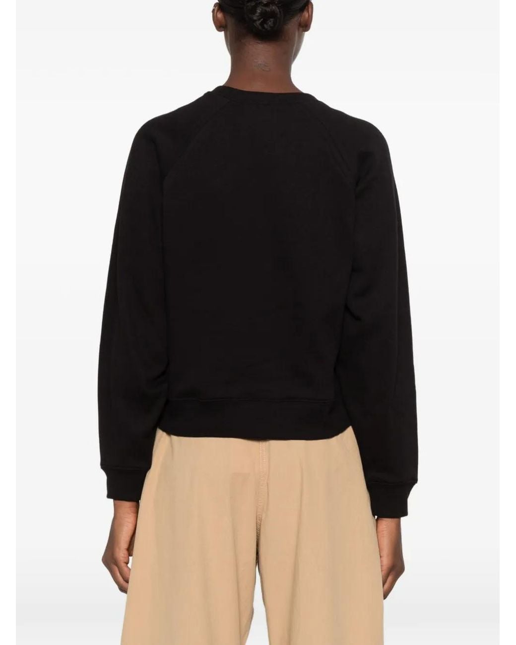 Ba&sh Black Della Embellished Raglan-Sleeve Sweatshirt