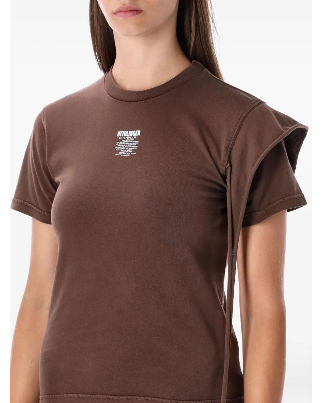 OTTOLINGER Brown Draped T-Shirt