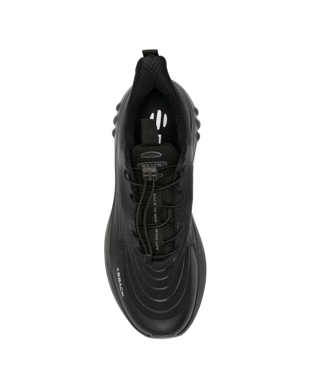 BBACK Black Toggle-Fastening Panelled Sneakers for men