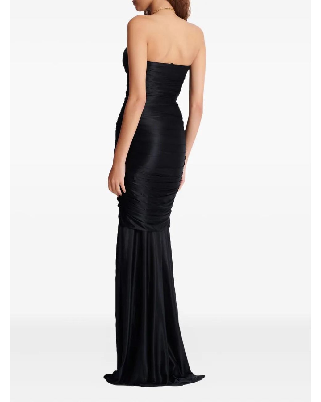 Robe-Bustier Longue À Design Drapé Balmain en coloris Black