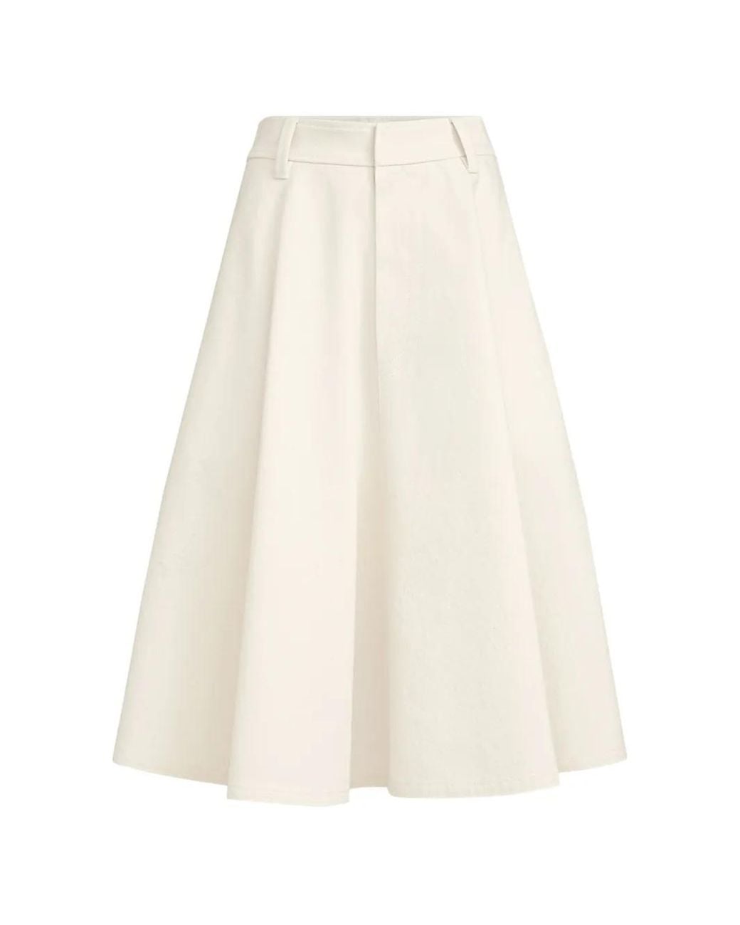 Brunello Cucinelli White Denim Full Skirt With Monili
