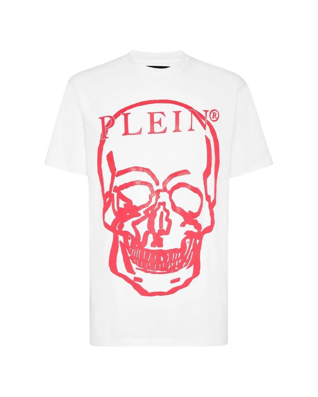 Philipp Plein White T-Shirt À Imprimé Tête De Mort
