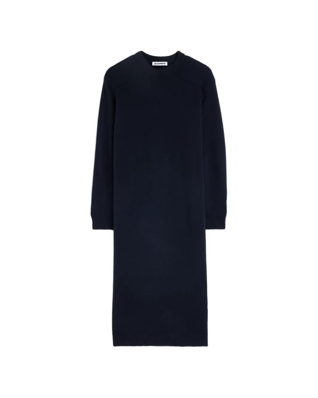 Jil Sander Blue Wool Crew-Neck Dress