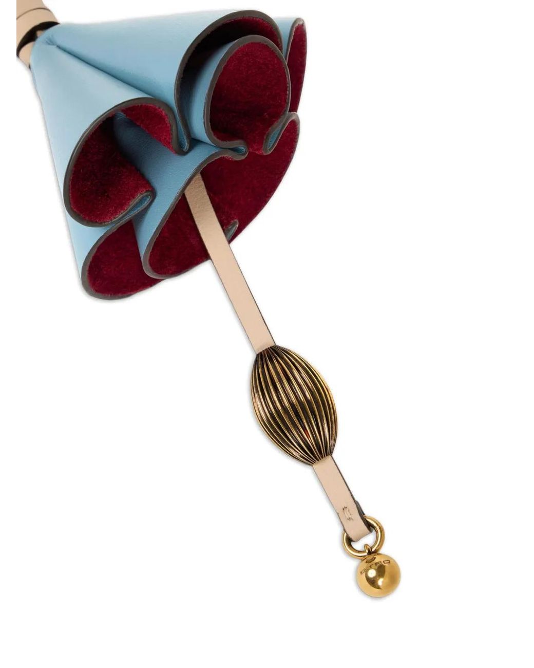 Etro Blue Leather Flower Charm