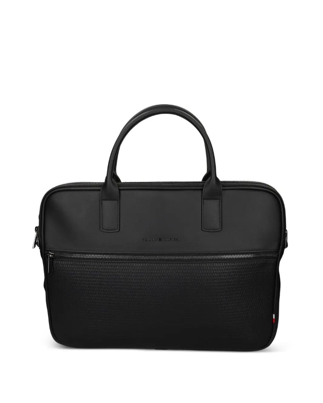 Tommy Hilfiger Black Zip Laptop Bag for men