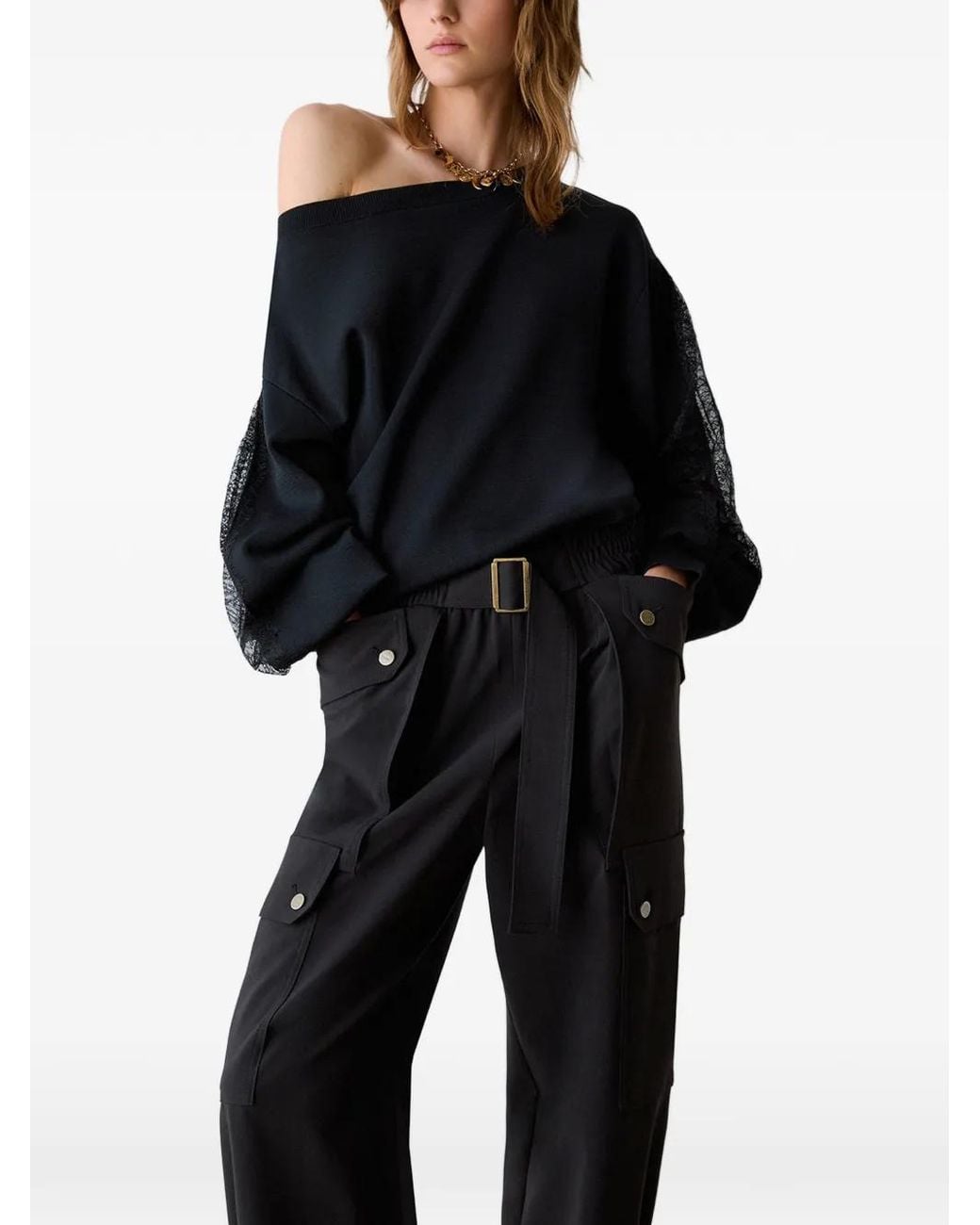 Liu Jo Black Cargo Trousers