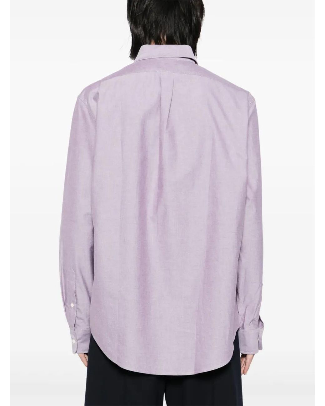 Maison Kitsuné Purple Fox Head-Embroidered Shirt for men