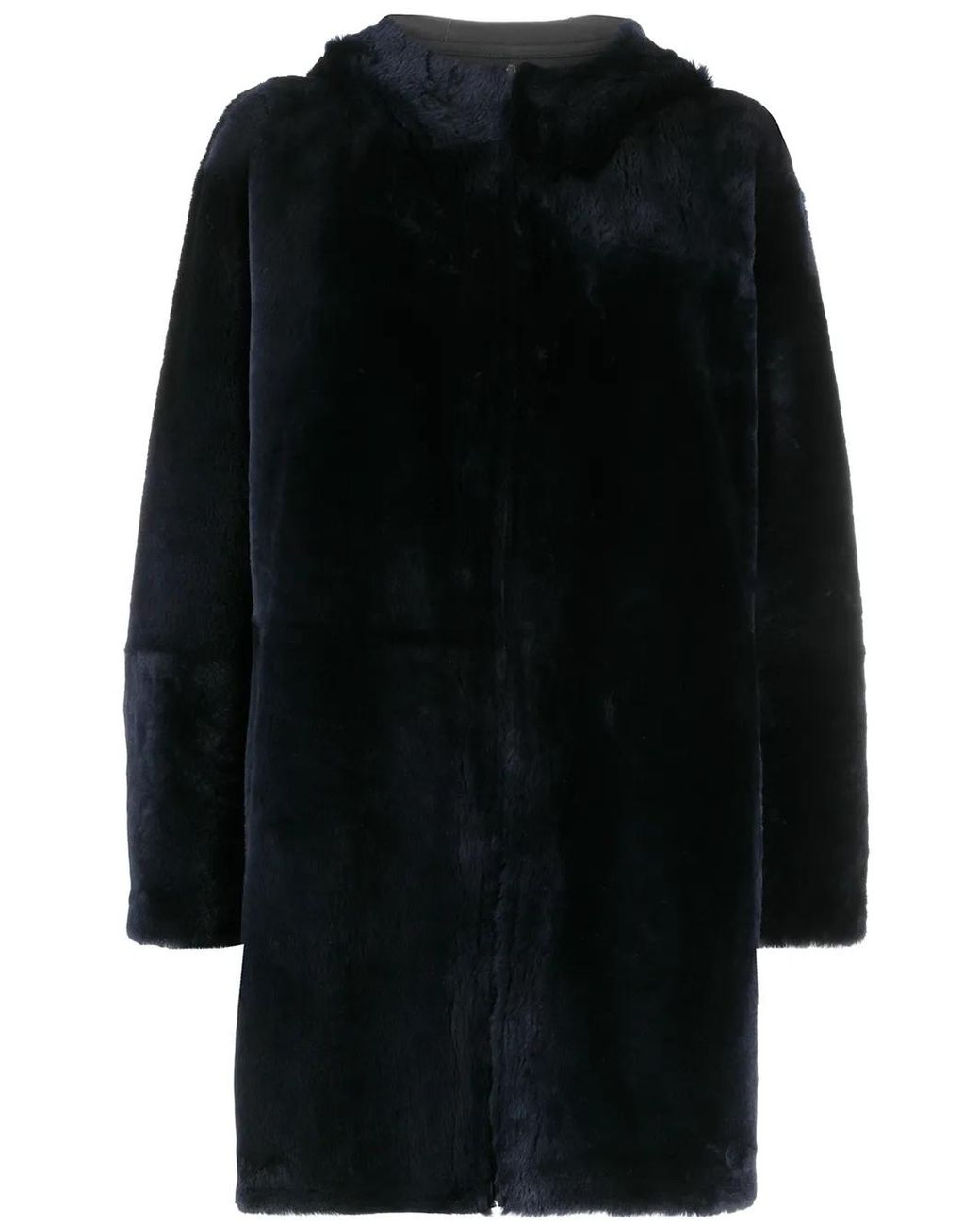 Abrigo Reversible Con Capucha Liska de color Black