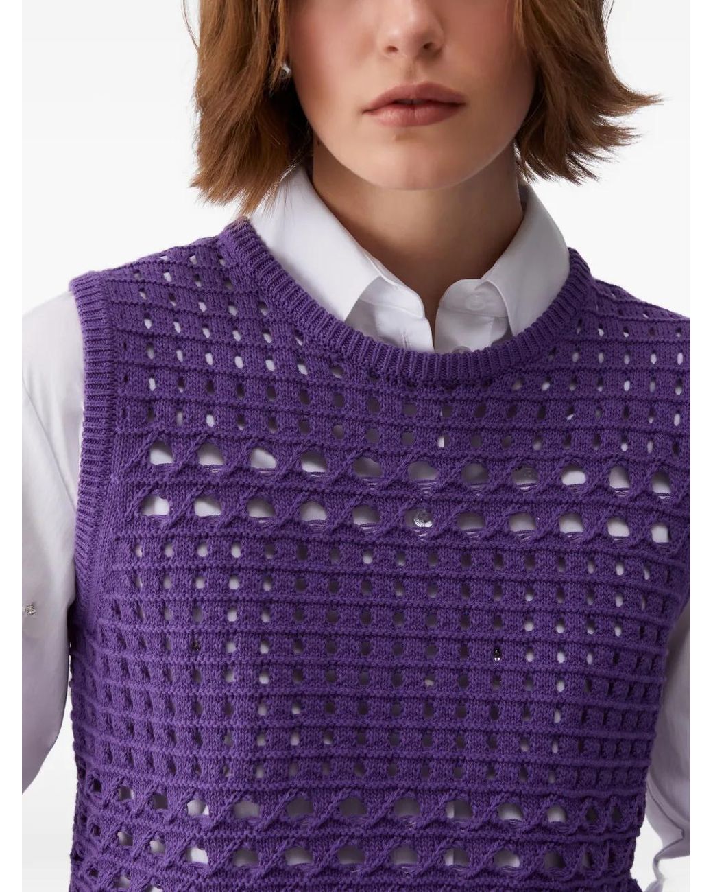 Liu Jo Purple Crochet Top