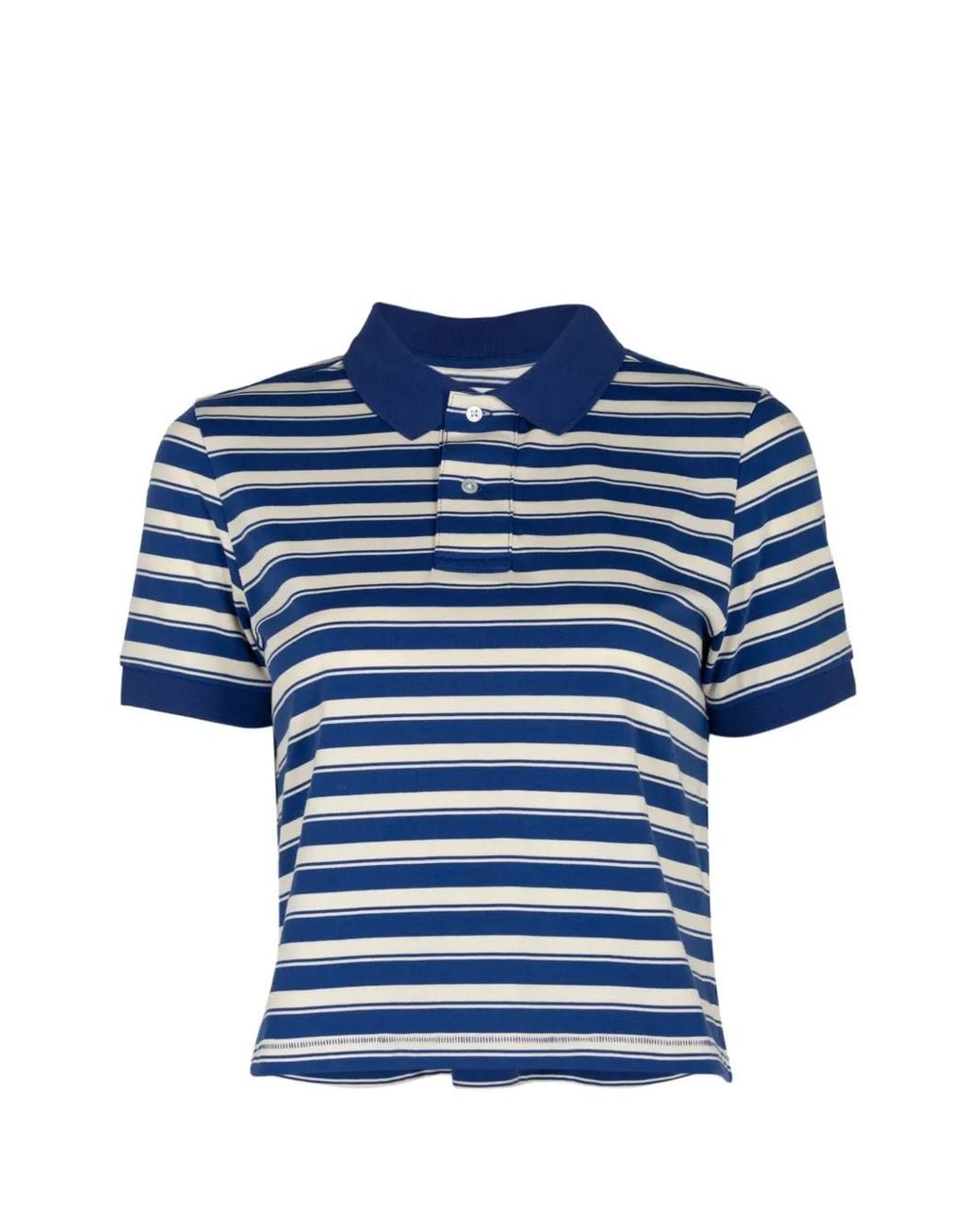 Denimist Blue Striped Short-Sleeve Polo Top