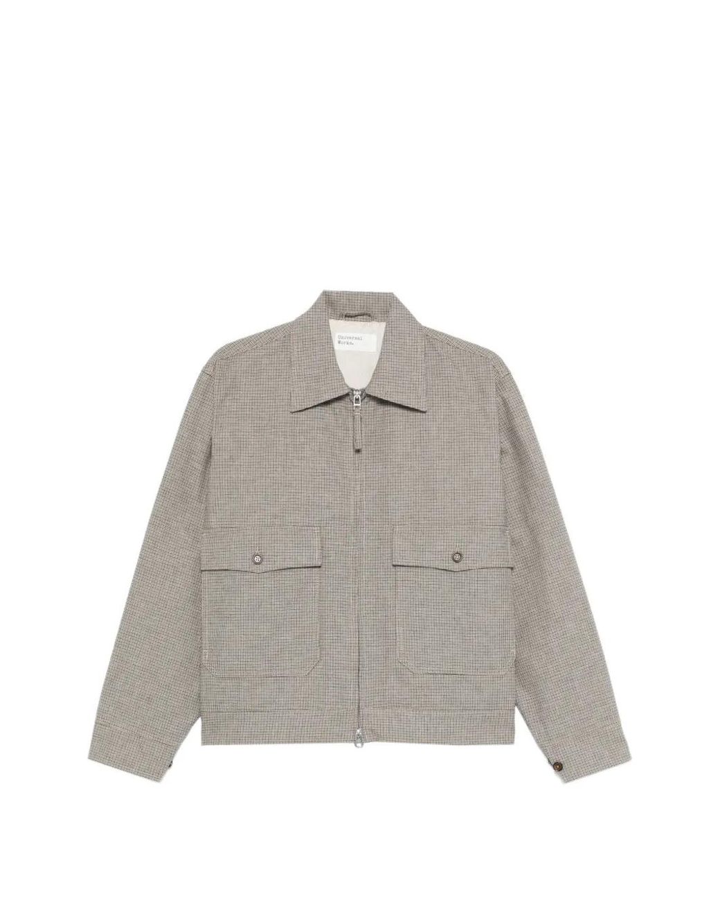 Universal Works Gray Lucas Zip-Fastening Long-Sleeve Jacket for men