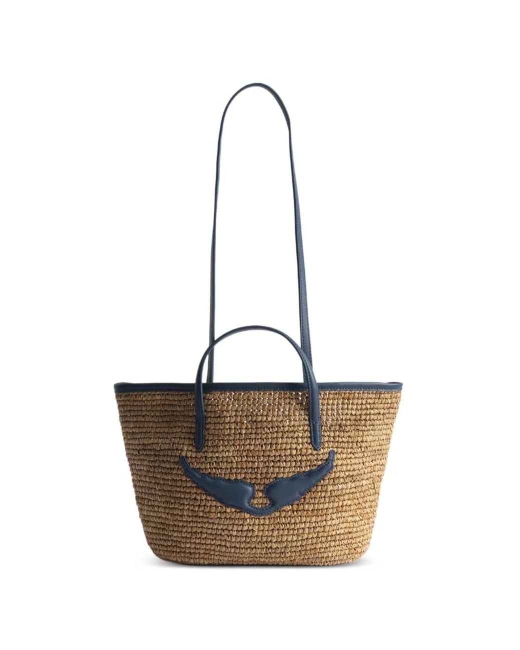 Zadig & Voltaire White Mini Wings Raffia Tote Bag