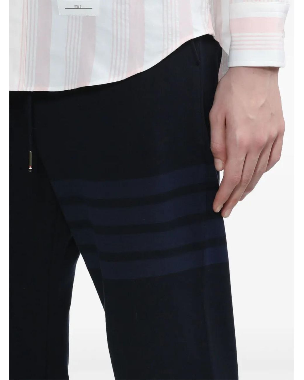 Thom Browne Blue 4-Bar Loopback Track Pants for men