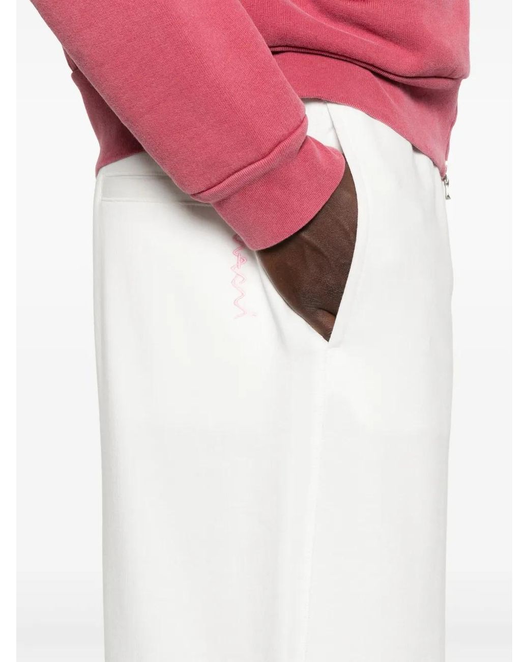 Marni White Jersey Track Pants for men