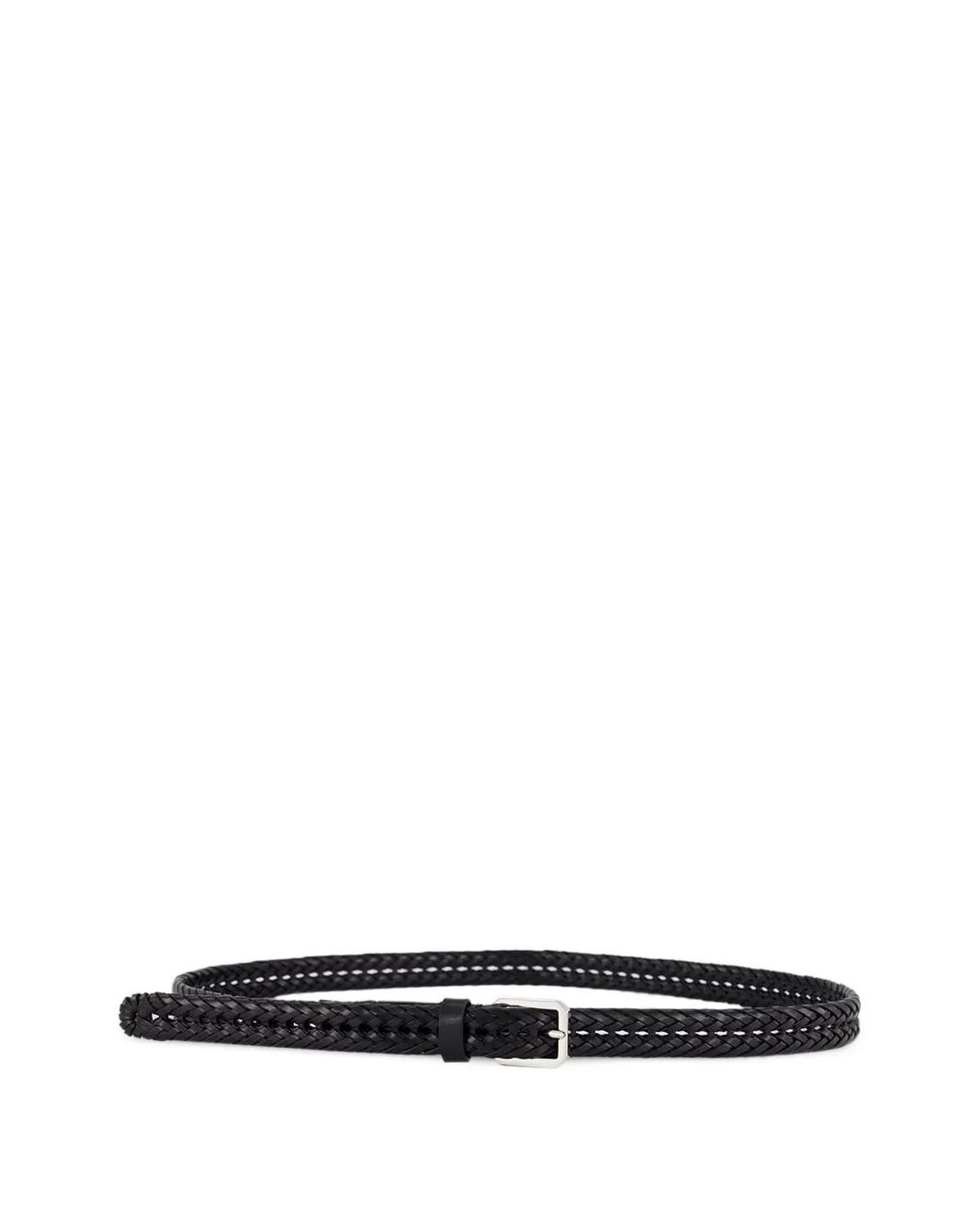 Tom Ford White Woven Leather Beveled Buckle Belt for men