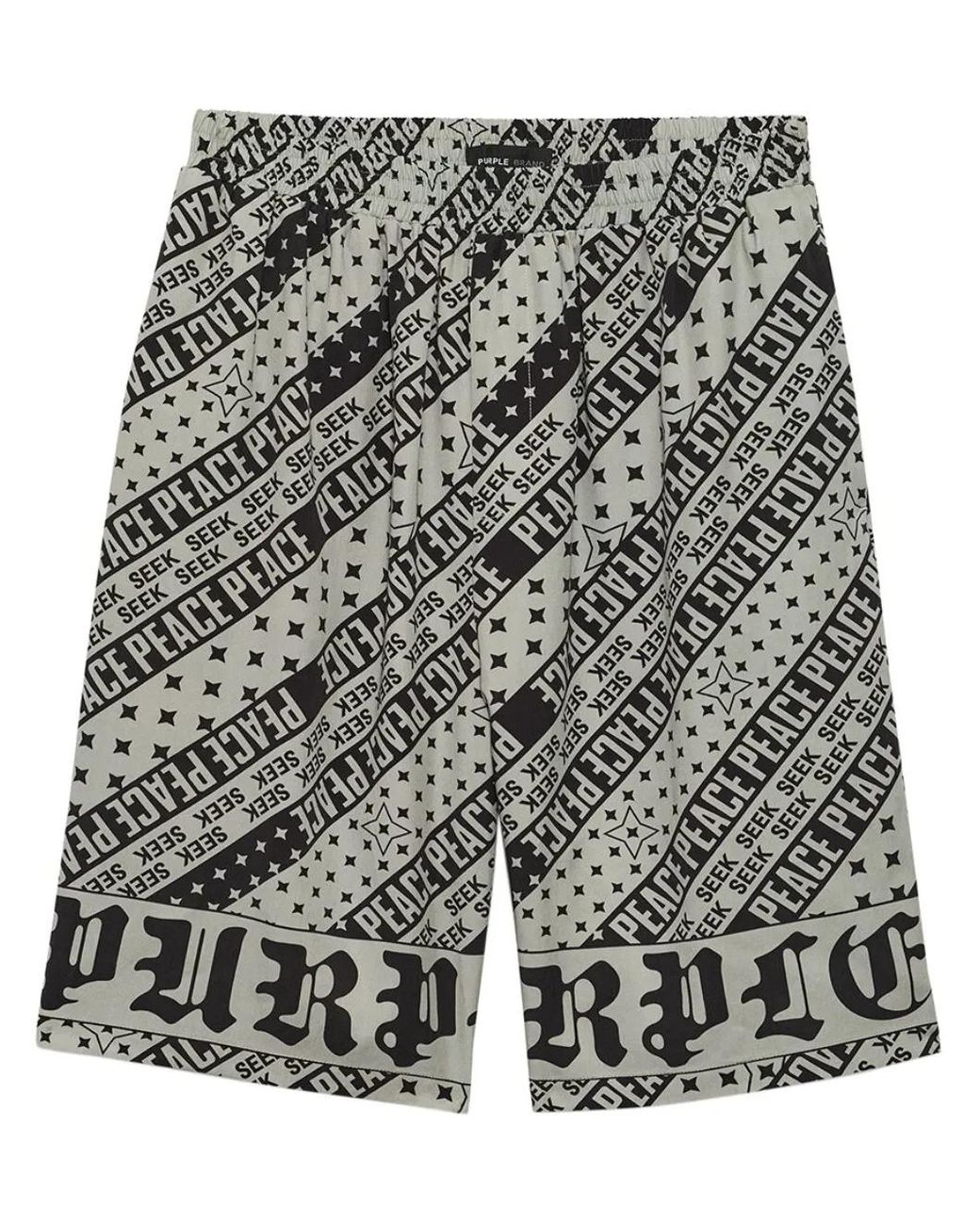 Purple Brand Gray Flag Bandana Bermuda Shorts for men