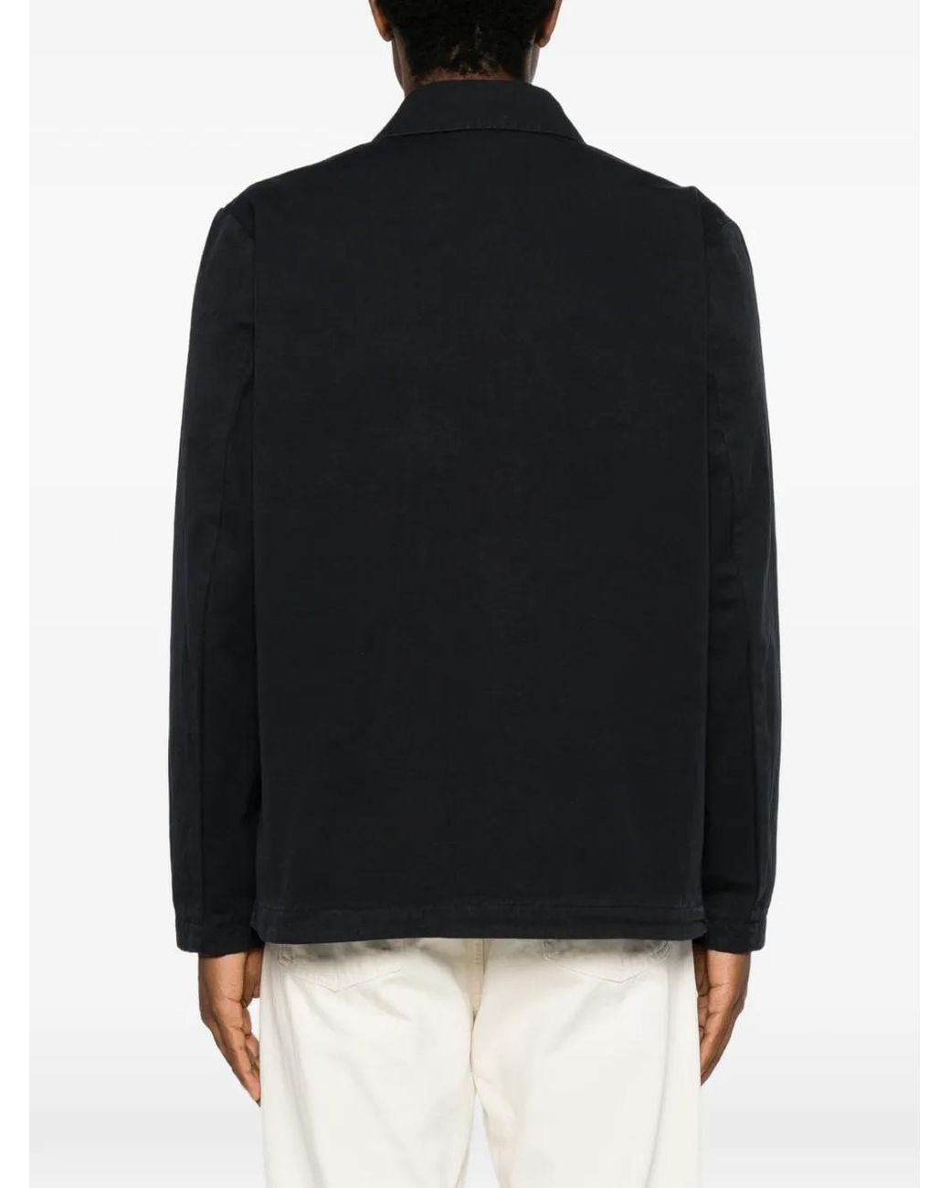 Profuomo Black Button-Up Shirt Jacket for men
