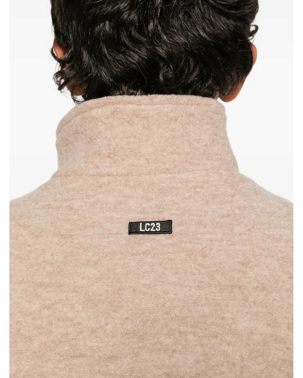 LC23 Natural Half-Zip Chest-Pocket Sweater for men