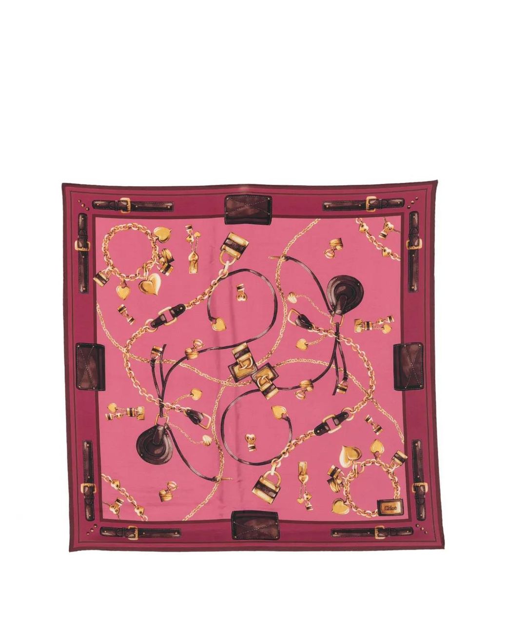 Chloé Pink Seidenschal Mit Schmuck-Print