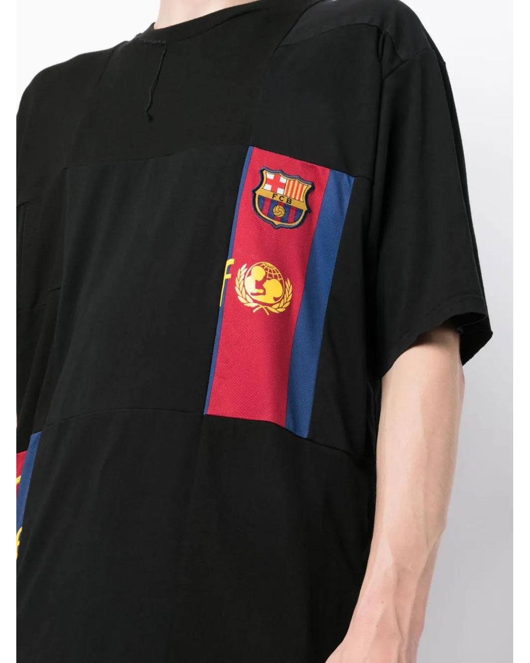 Children of the discordance Black Patchwork Cotton T-Shirt for men