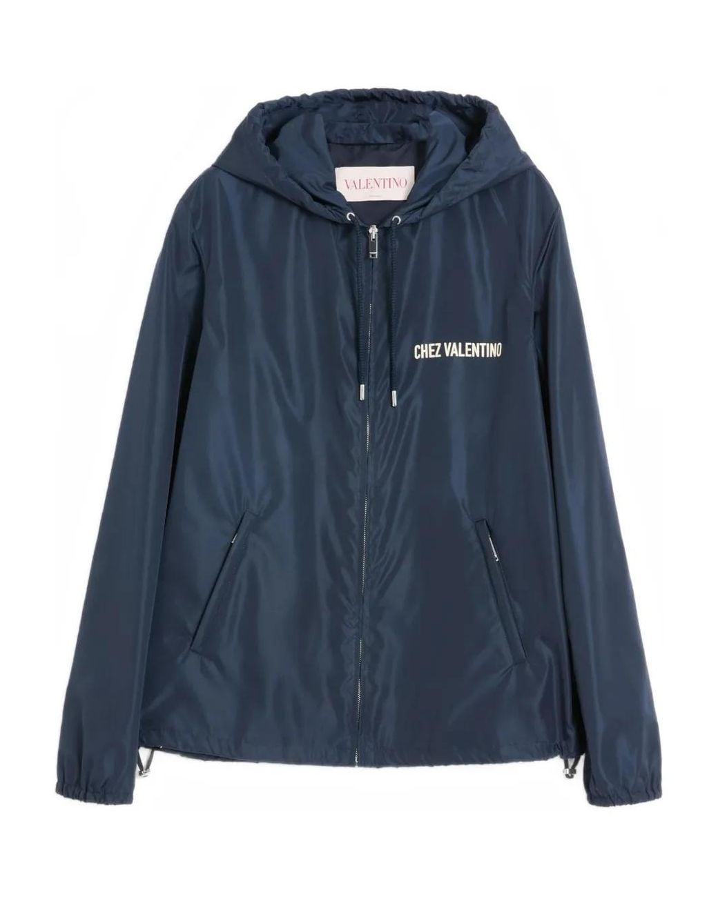 Valentino Garavani Blue Chez-Print Hooded Windbreaker for men