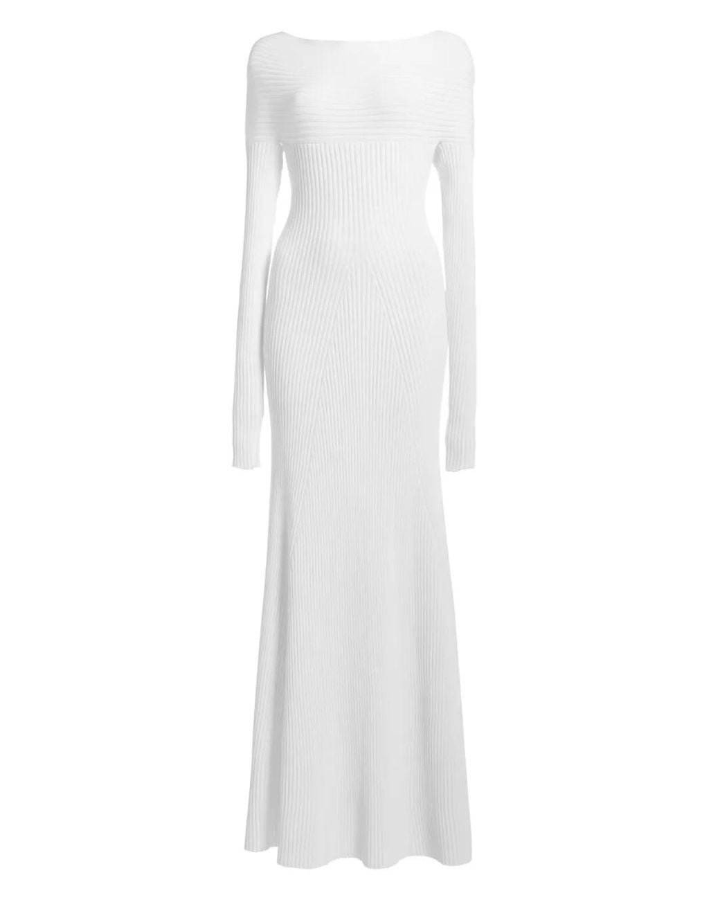 A.W.A.K.E. MODE White Off-Shoulder Maxi Dress