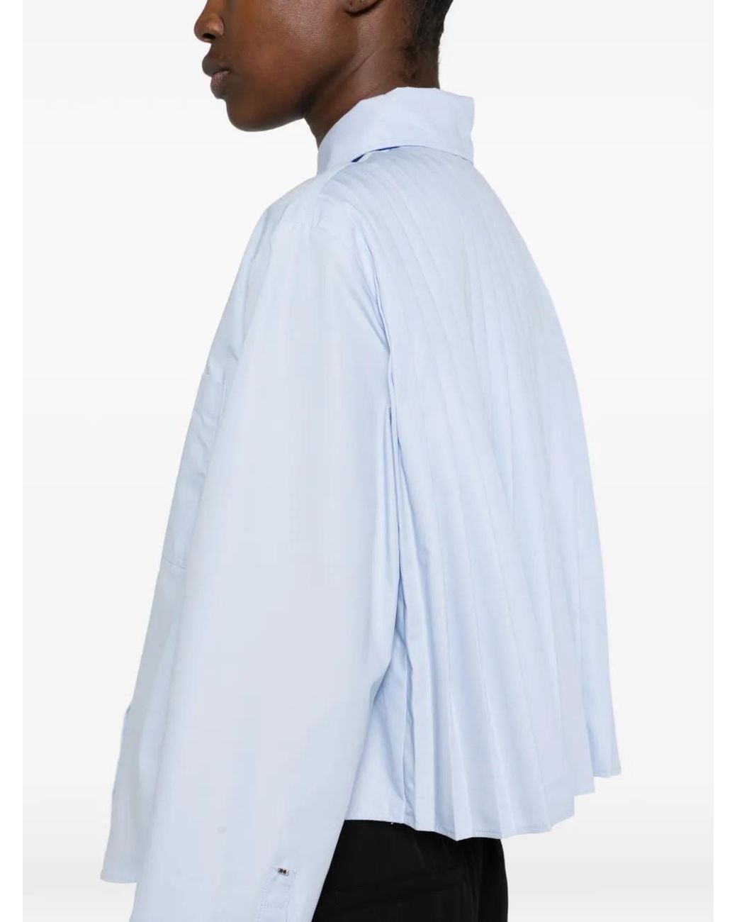 Sportmax Blue Pleated-Back Shirt