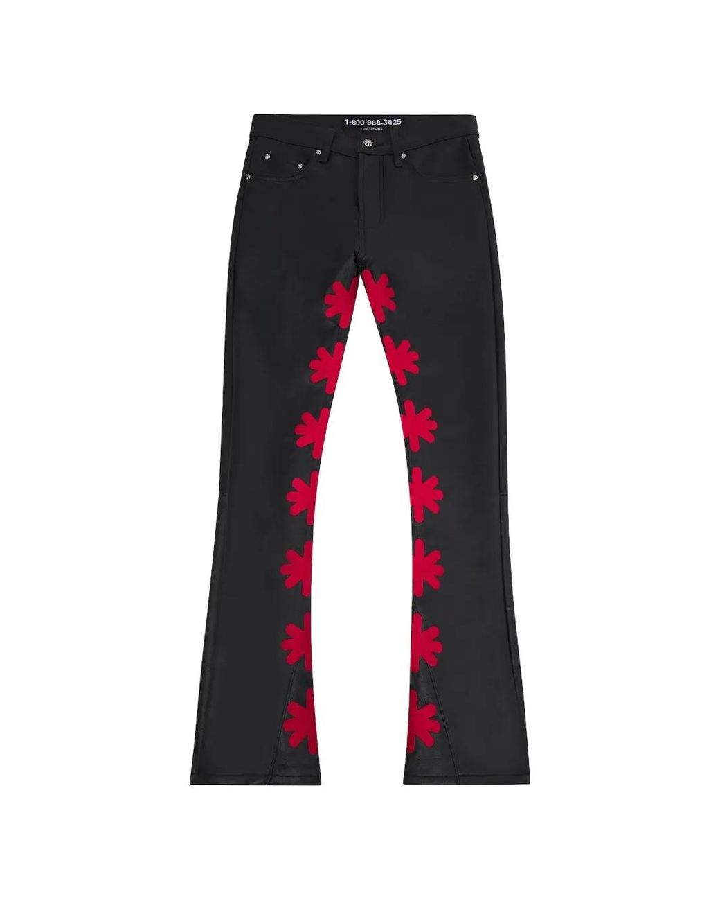 LOSTSHDWS Red Og Wax Leather Bootcut Trousers for men